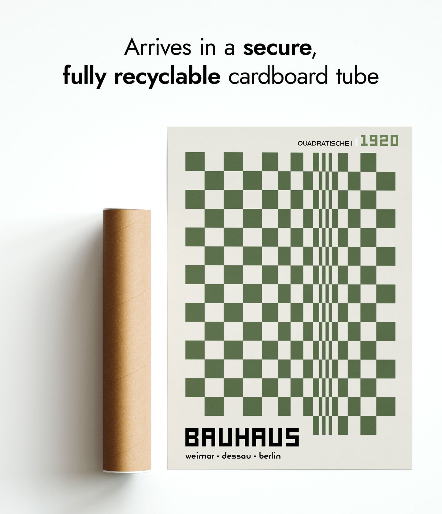 Kvadratisk, i grönt