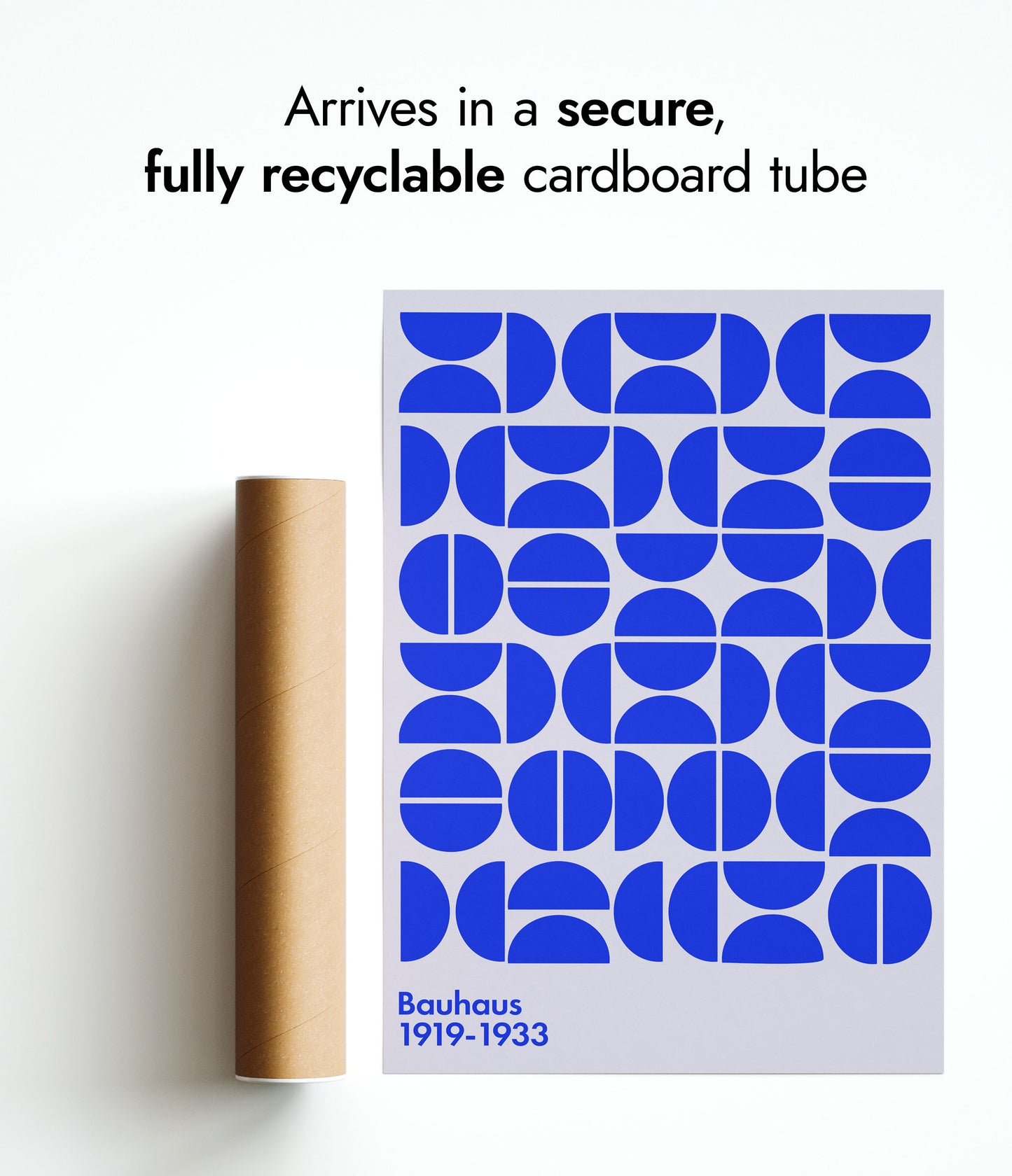 Semi-Circles Blue on White