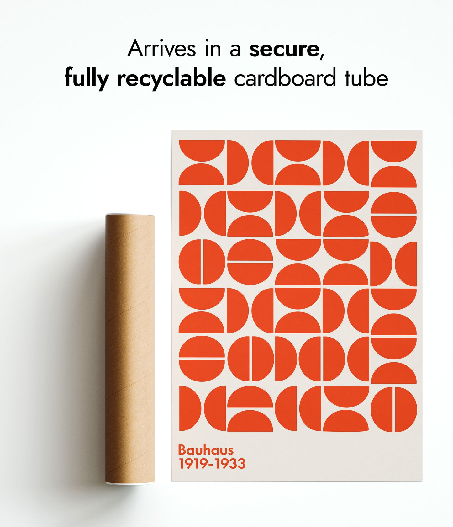 Semi-Circles Orange on White