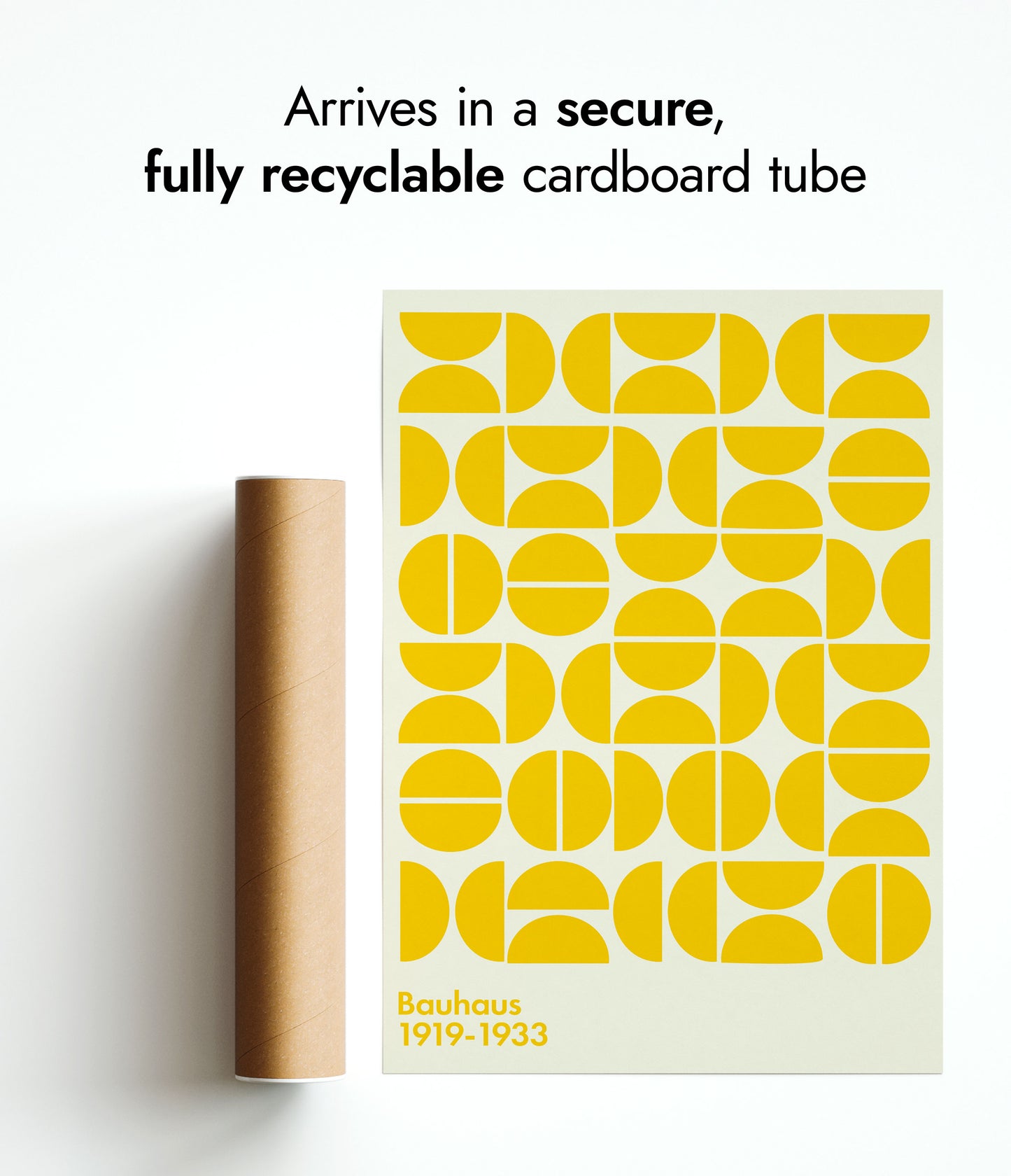 Semi-Circles Yellow on White