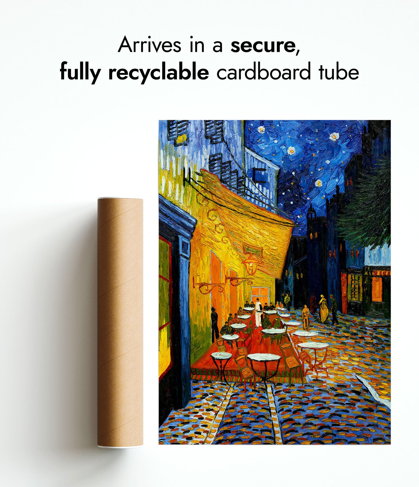 Caféterrass om natten