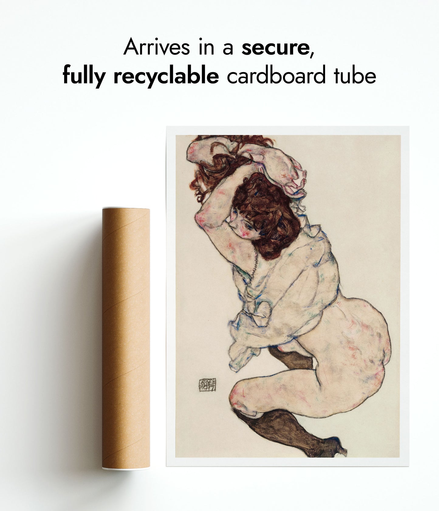 Kneeling Girl Resting on Both Elbows