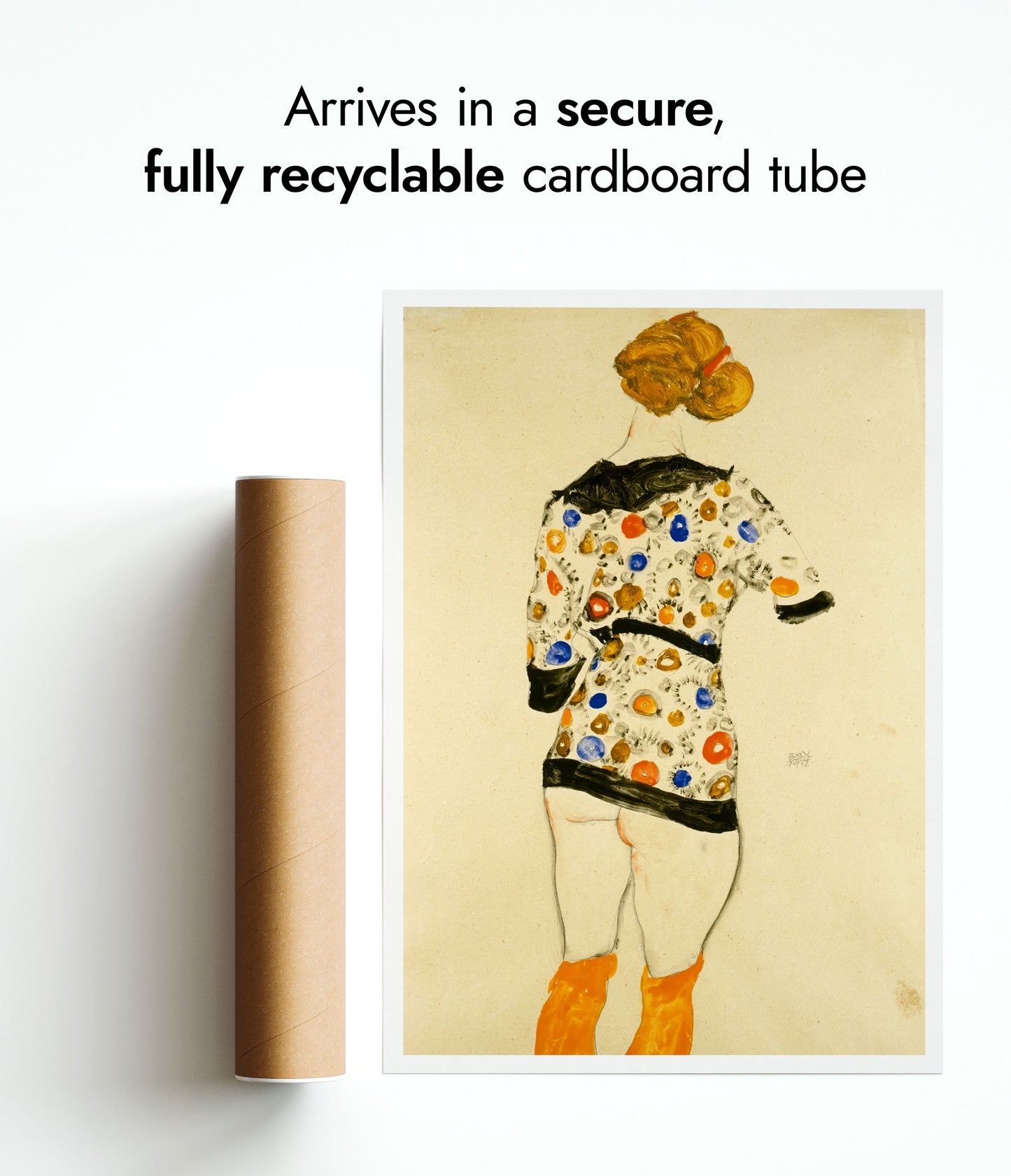 Standing Woman in a Patterned Blouse