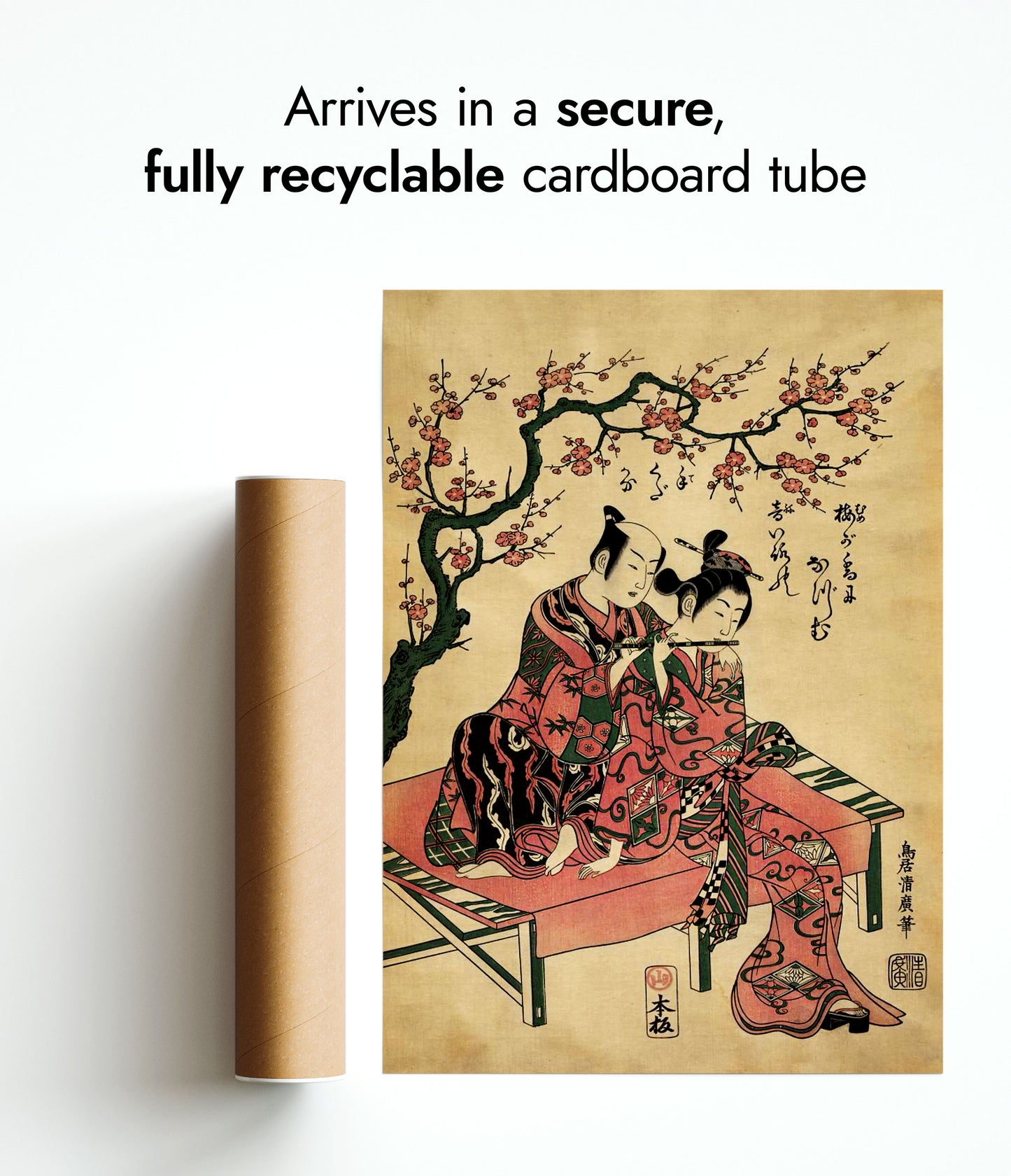 Man en een vrouw onder een Japanse abrikozenboom