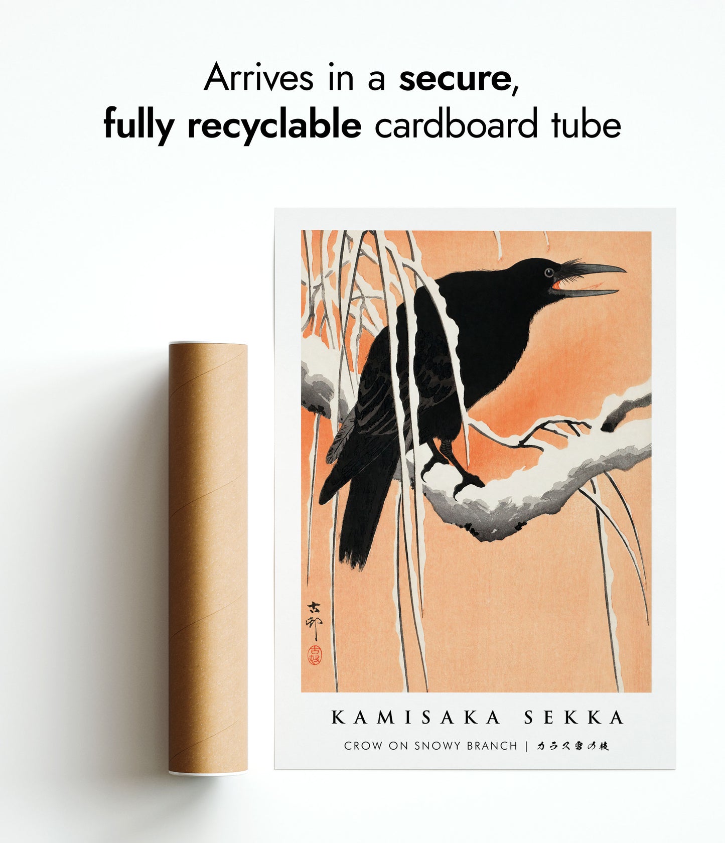 Crow on Snowy Branch