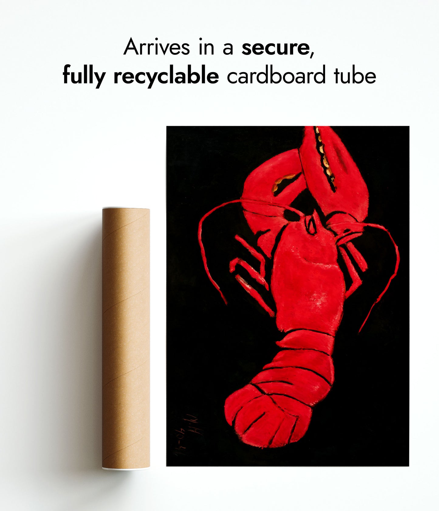 Homard sur fond noir