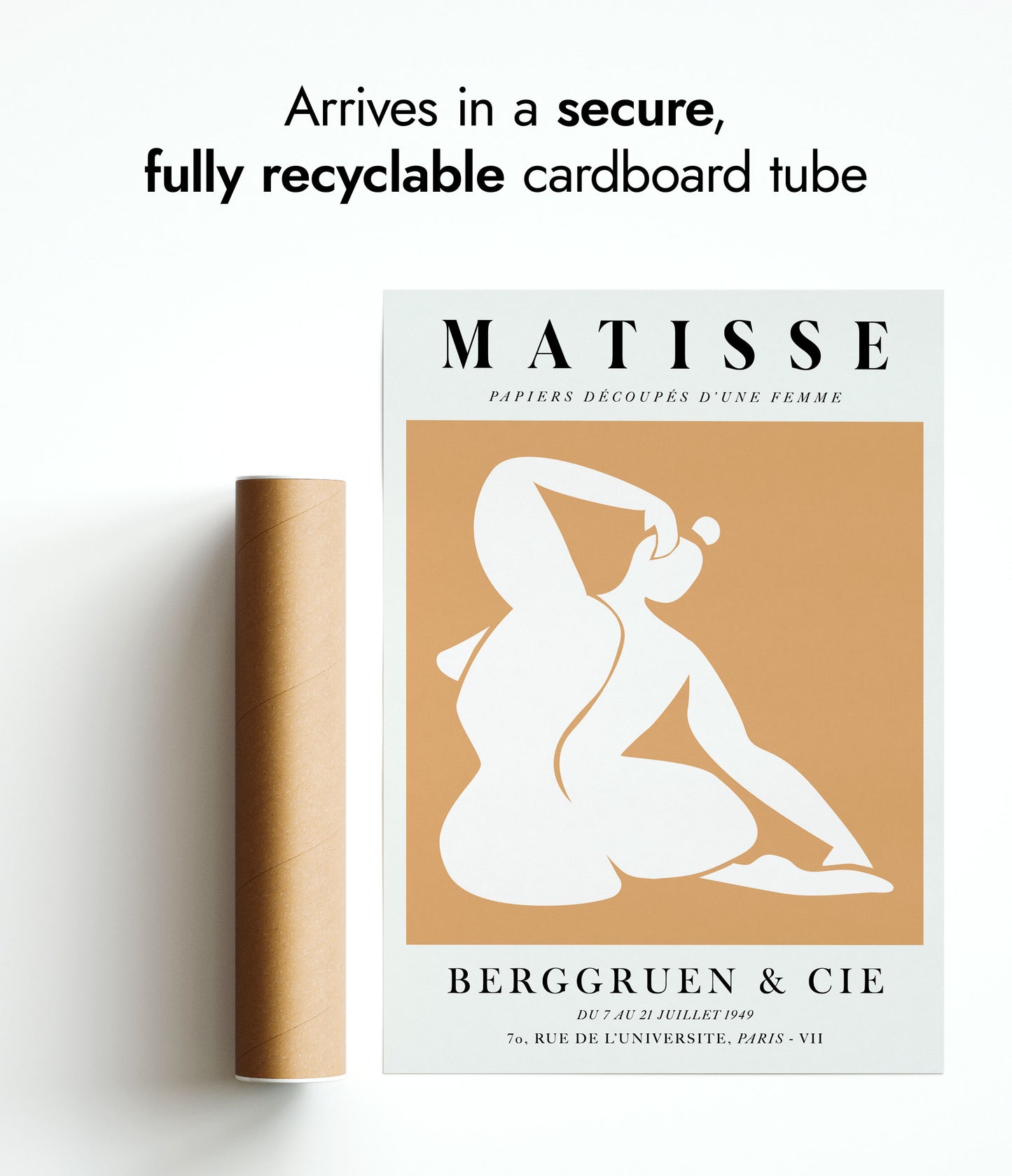 Eine orangene Frau, die sich streckt