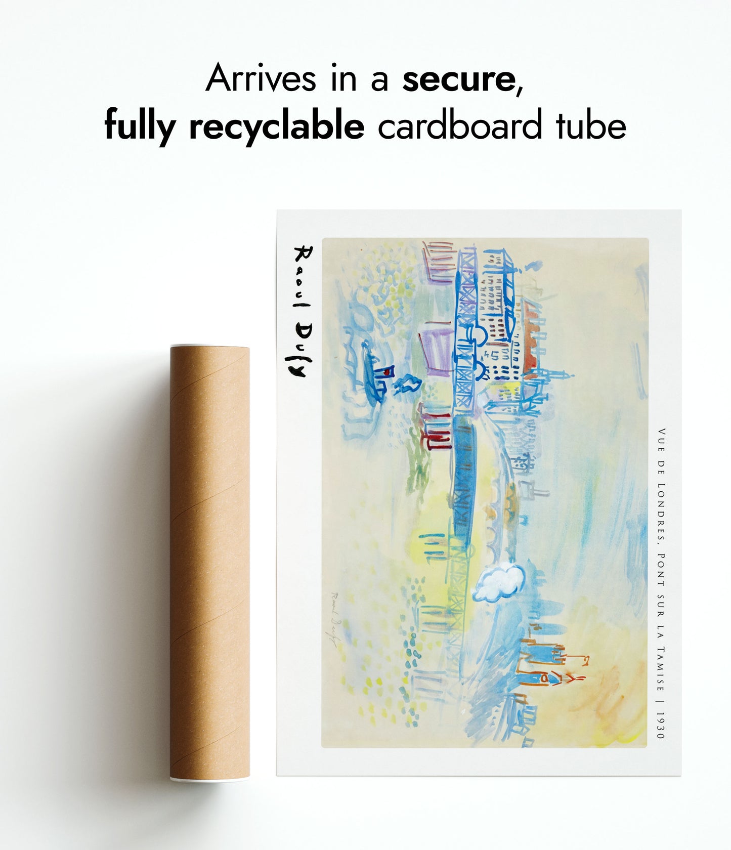 Utsikt över London, bro över Themsen