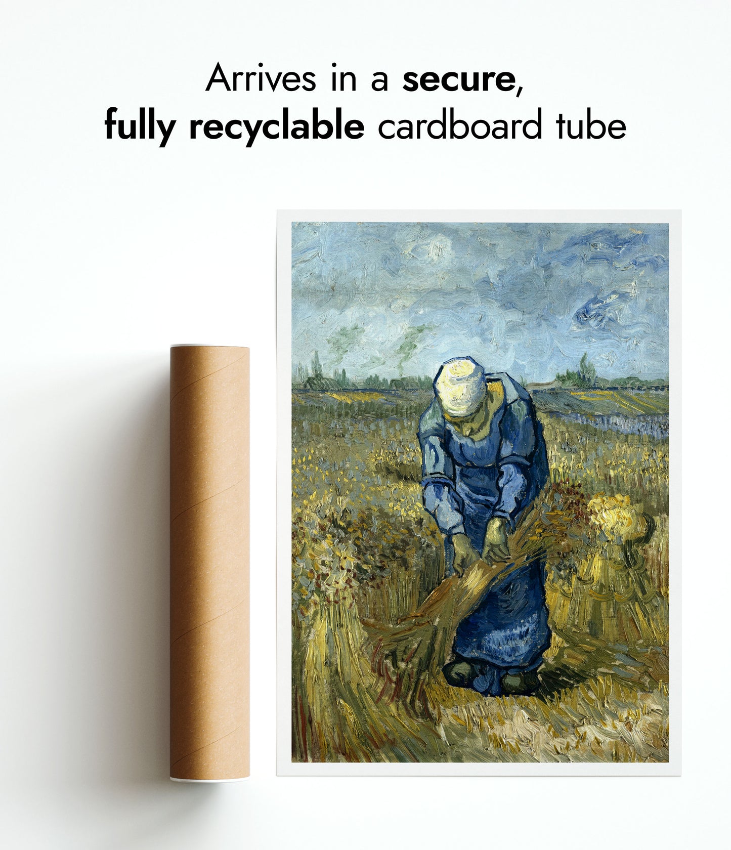 Bäuerin bindet Garben