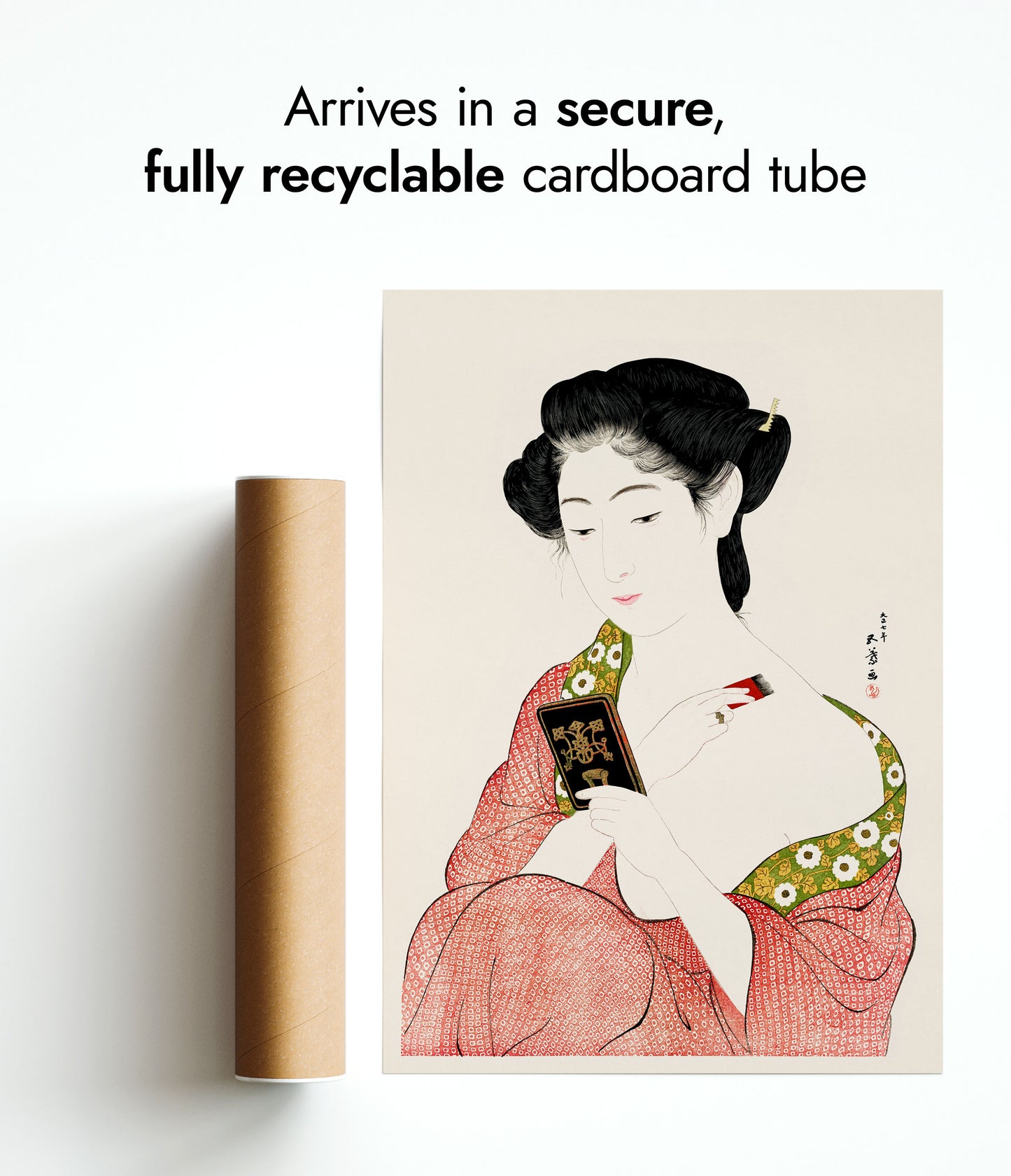 Frau trägt Puder auf