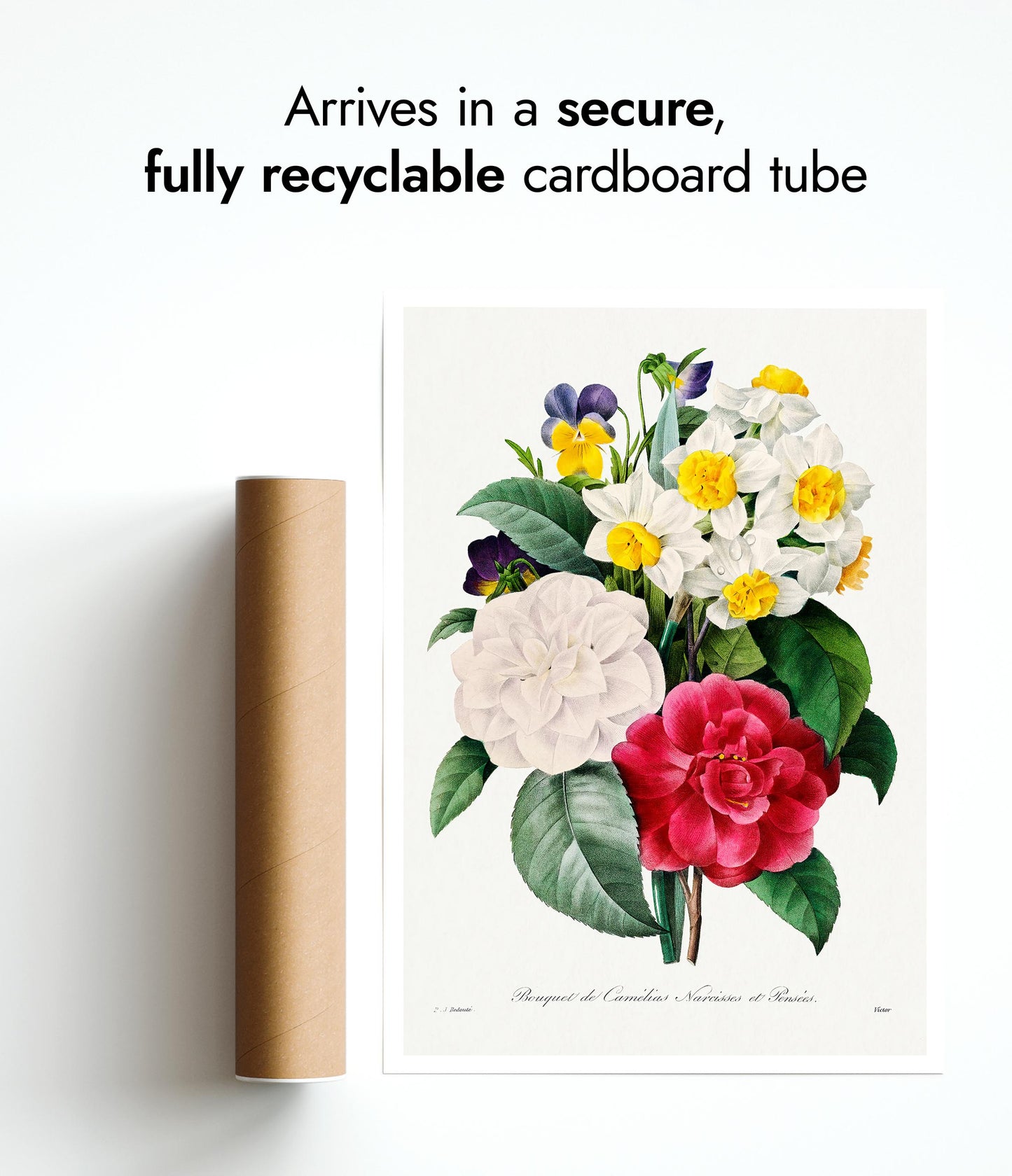 Kamelien- und Stiefmütterchenstrauß