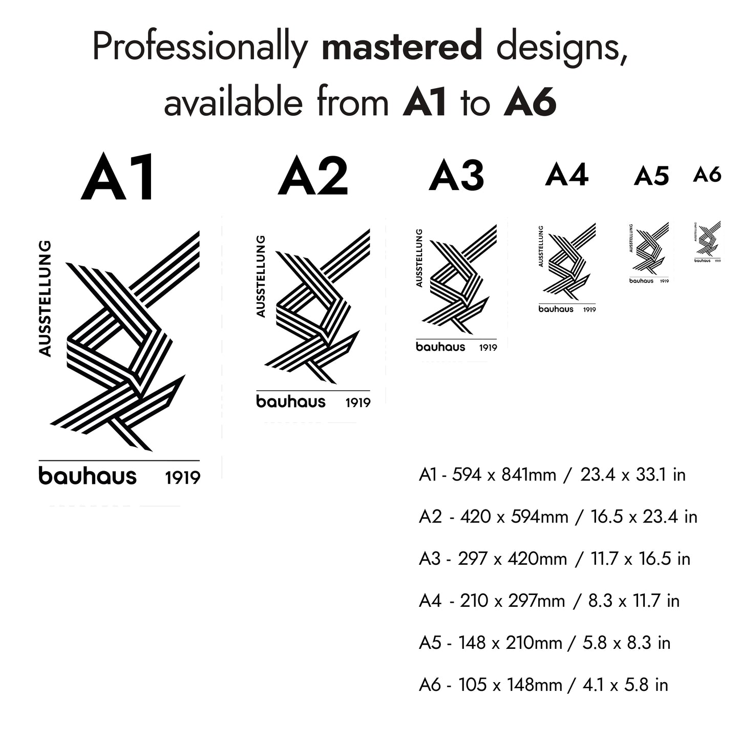 Lignes Bauhaus en noir et blanc