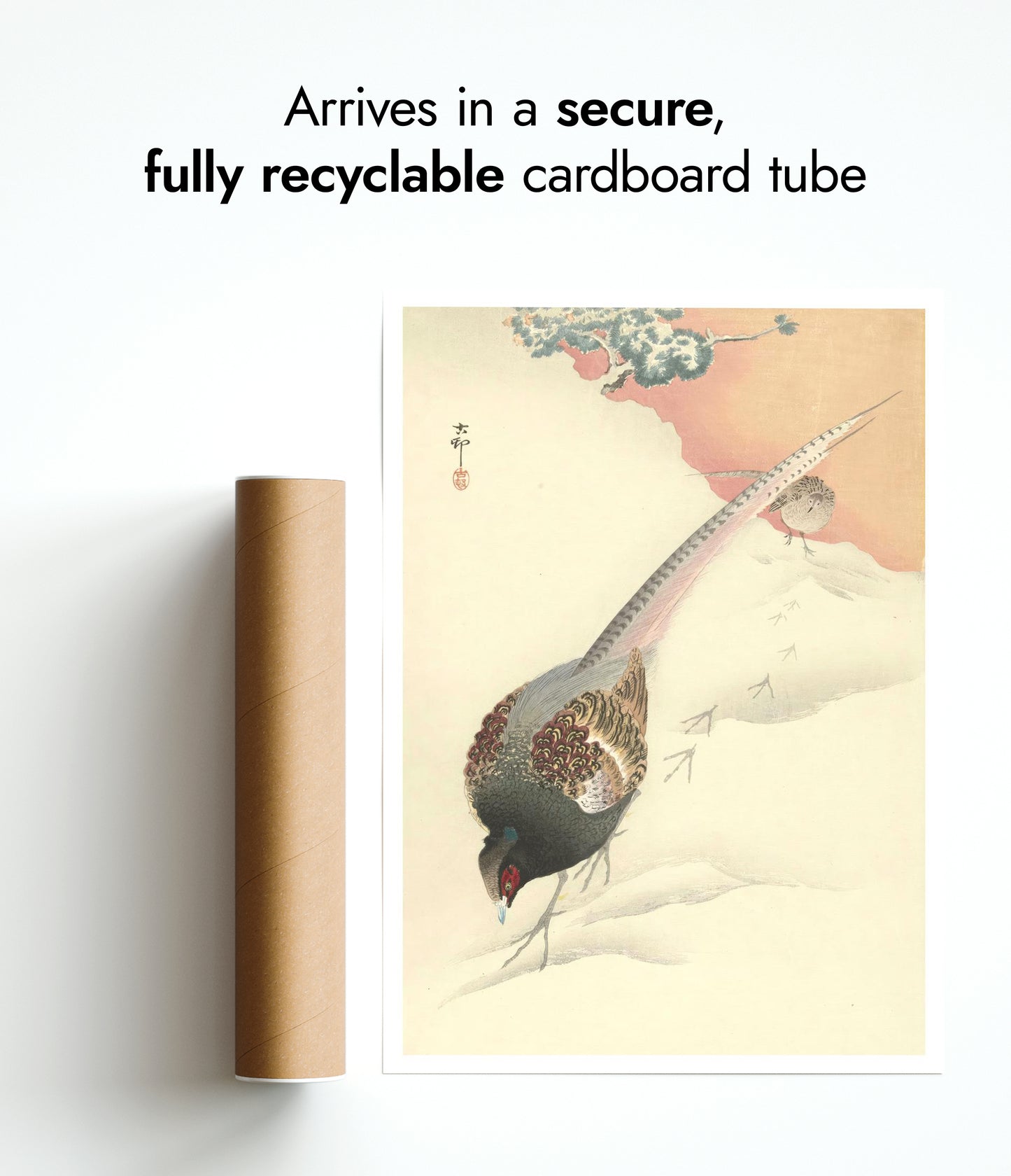 Fazantenzwerm in de sneeuw