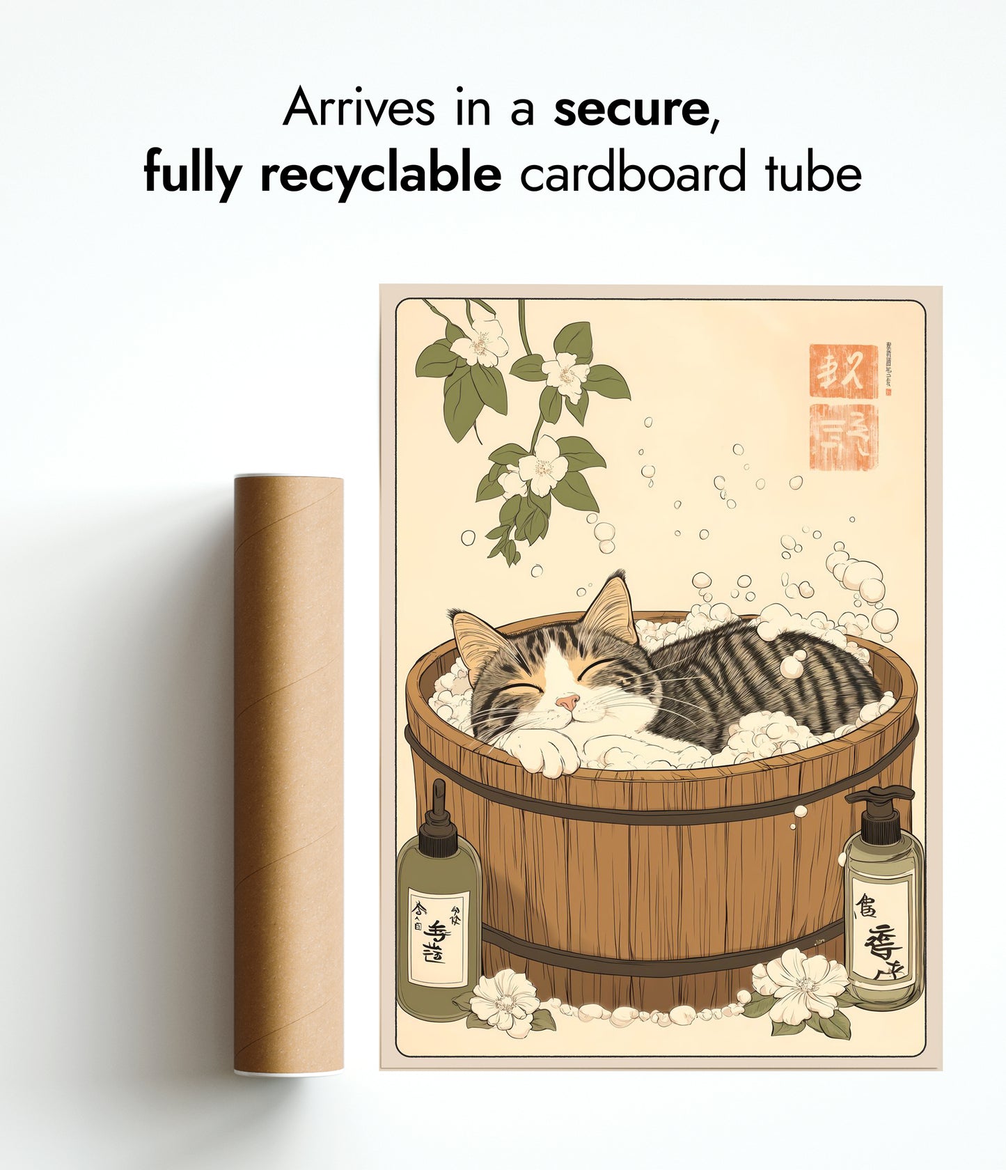 Slapende kat in badkuip