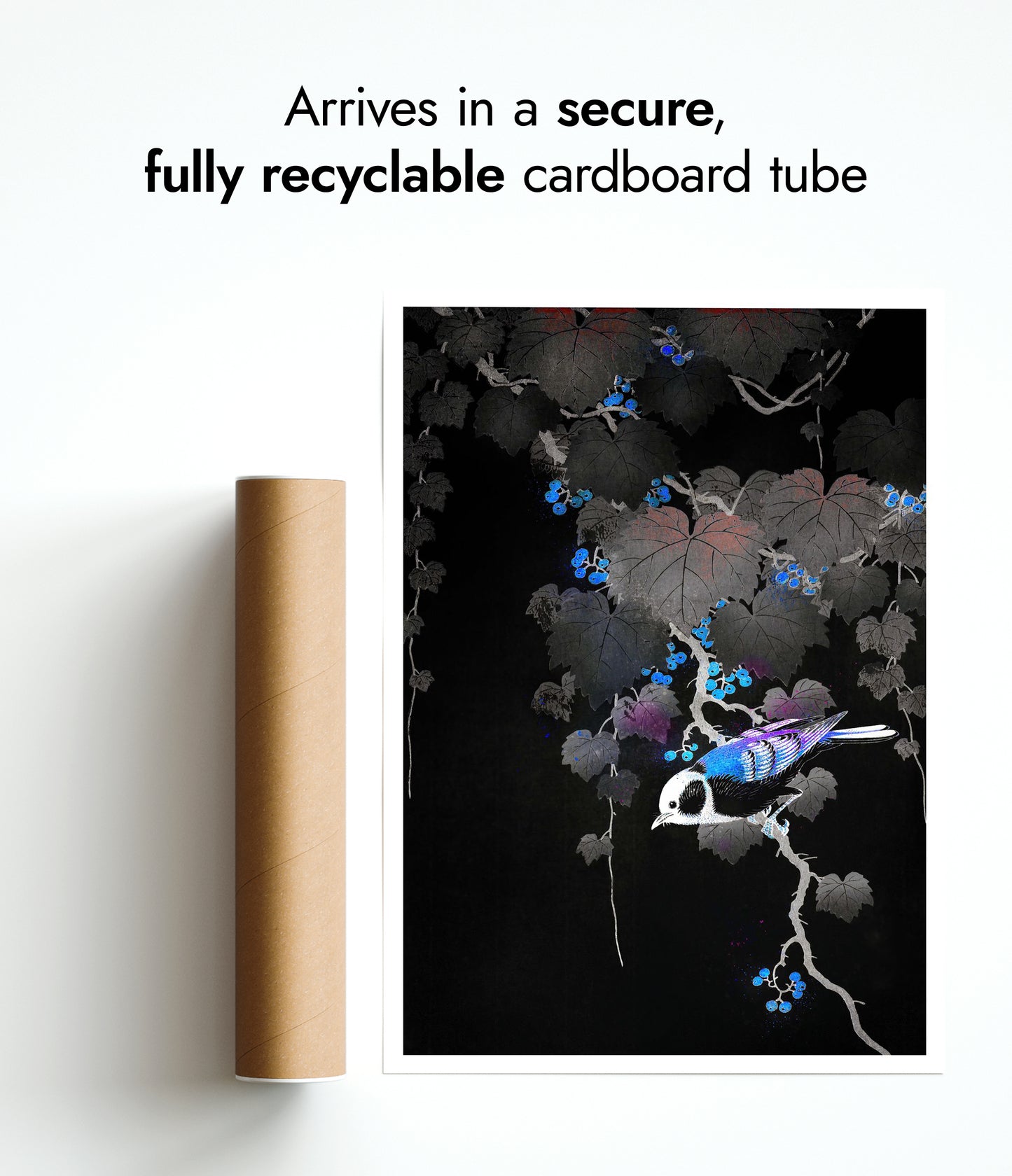 Kohlmeise auf einem Pulowina-Zweig