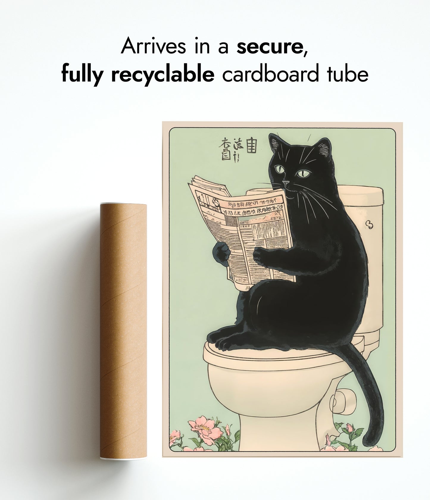 Black Cat on the Toilet