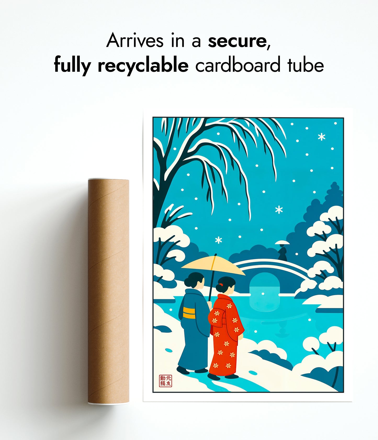 Kimonos at the Bridge in the Snow