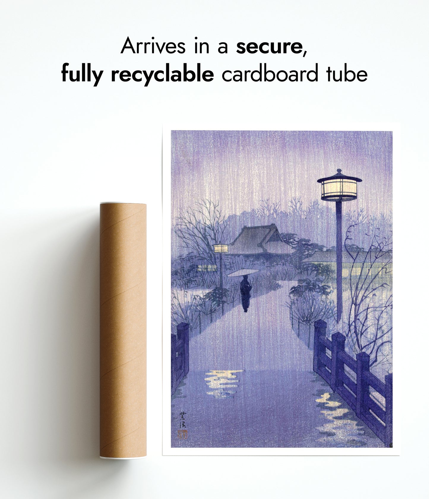 Kvällsregn vid Shinobazu-dammen, Tokyo