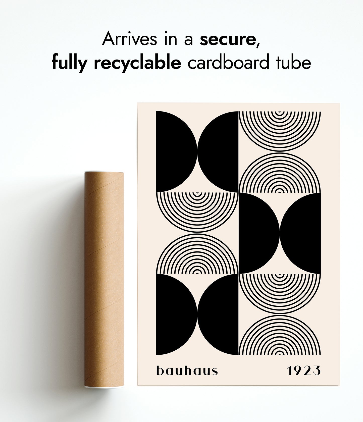 Bauhaus, cercles semi-circulaires noirs et rayés