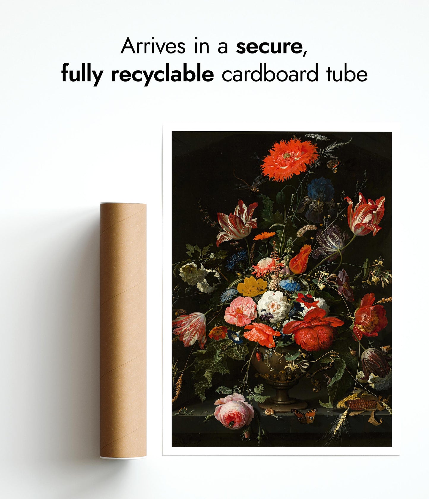 Flowers in a Metal Vase