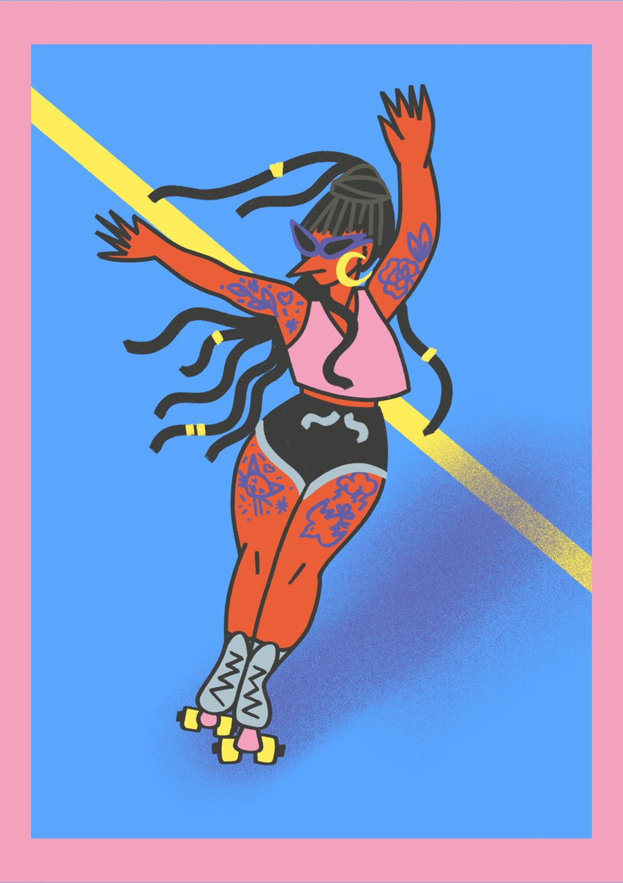 Roller Skater Girl - Print only
