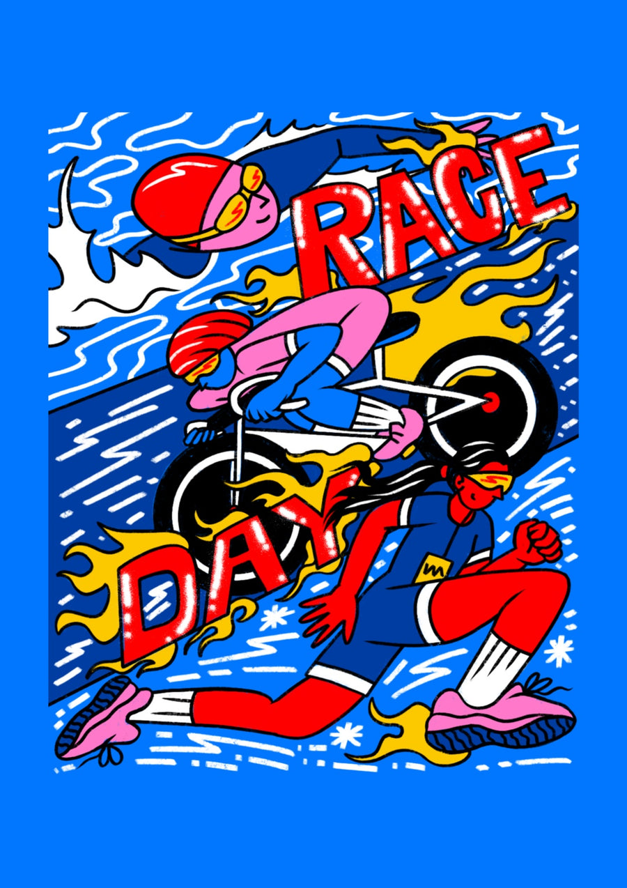 Triathlon On Race Day - Print only