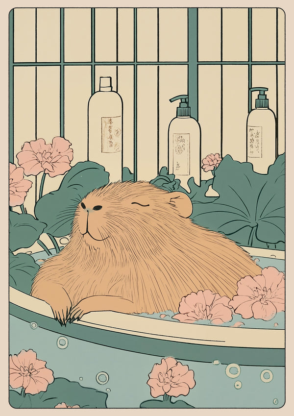 L'heure du bain de Capybara