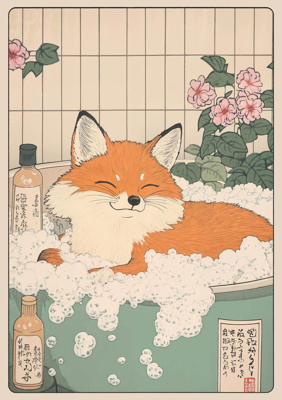 Heure du bain du renard - Print only