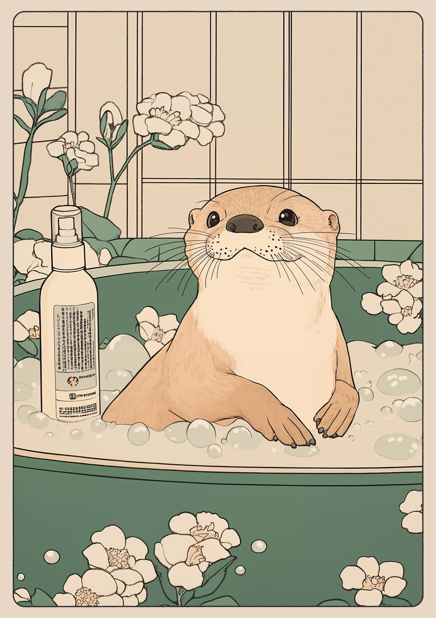 Otter Bathtime - Print only