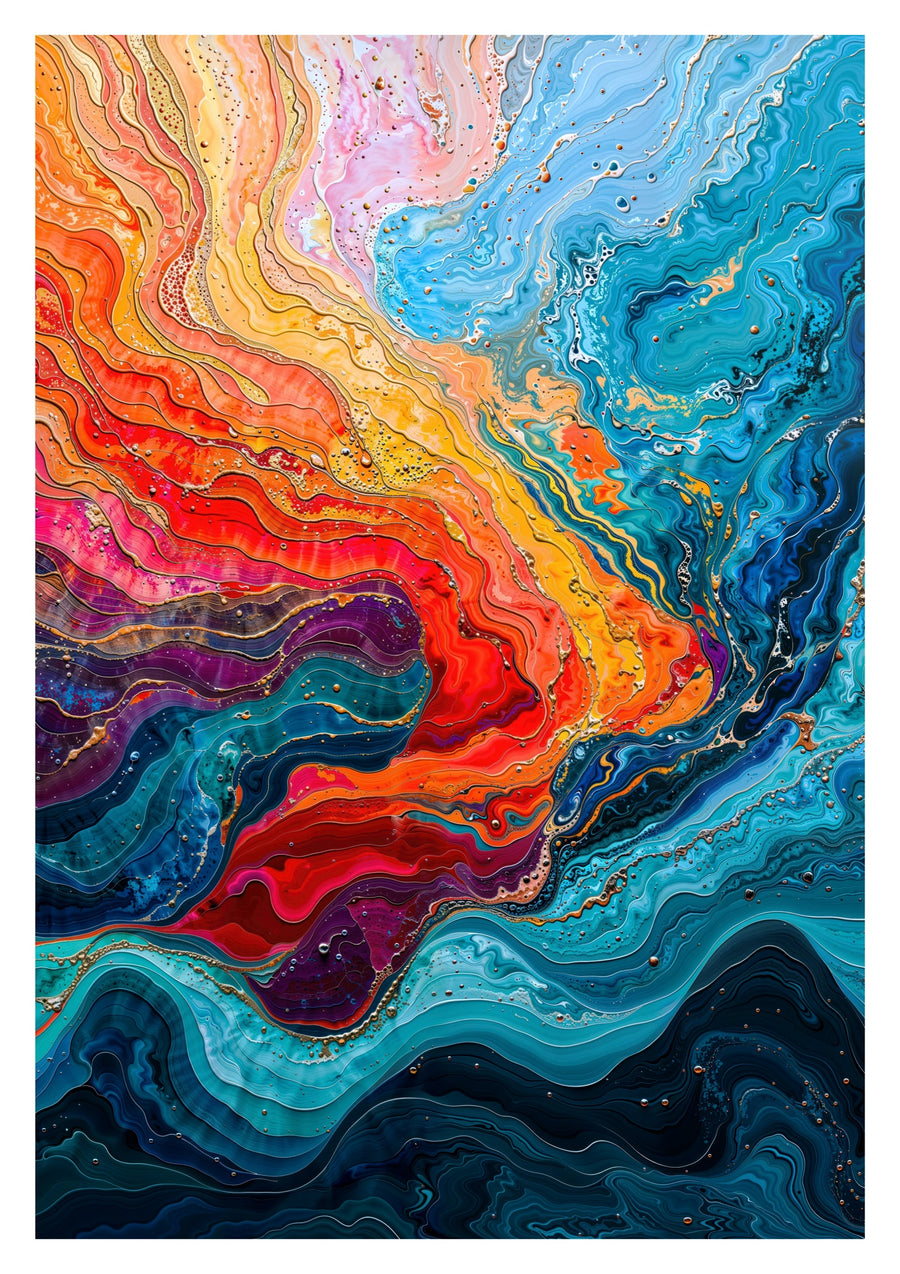 Marbled Iridescence, Portrait I - Print only