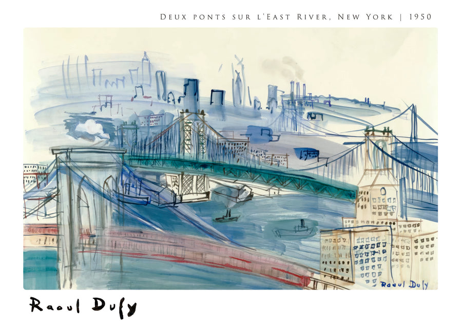 Deux ponts sur l'East River, New York - Print only