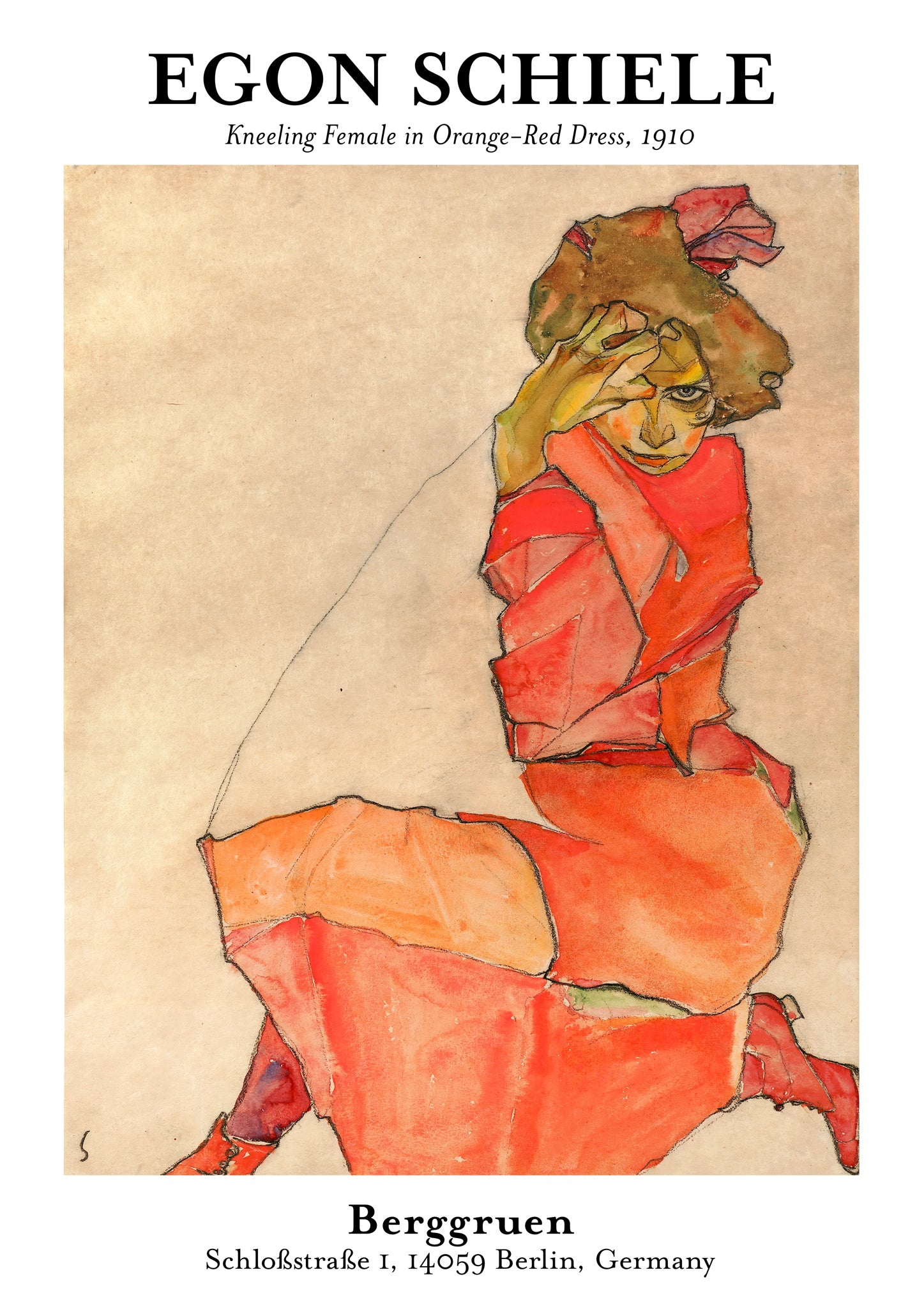Woman in Orange Dress - Egon Schiele | Art