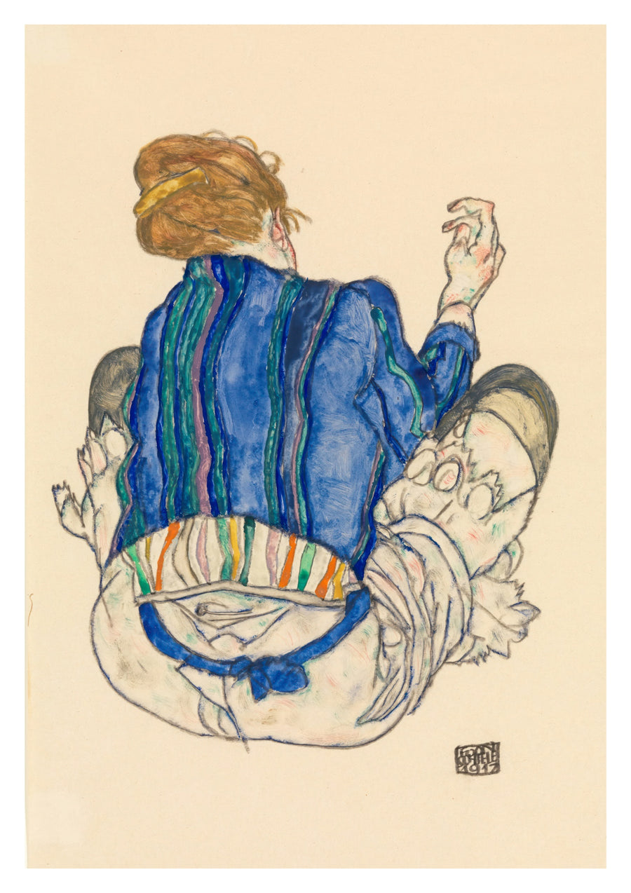 Zittende vrouw, achterkant gezien - Print only