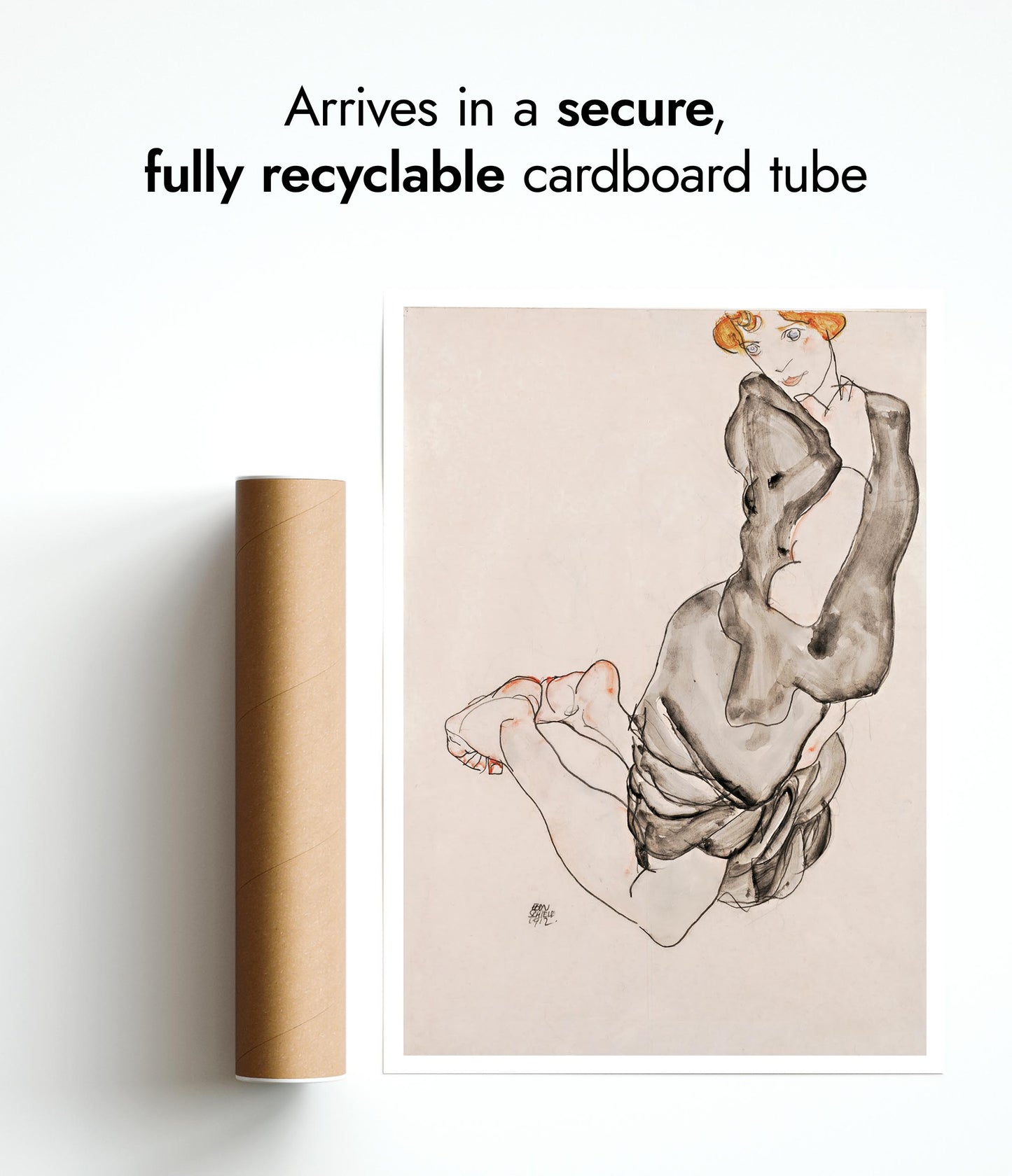 Kneeling Woman with a Grey Cape