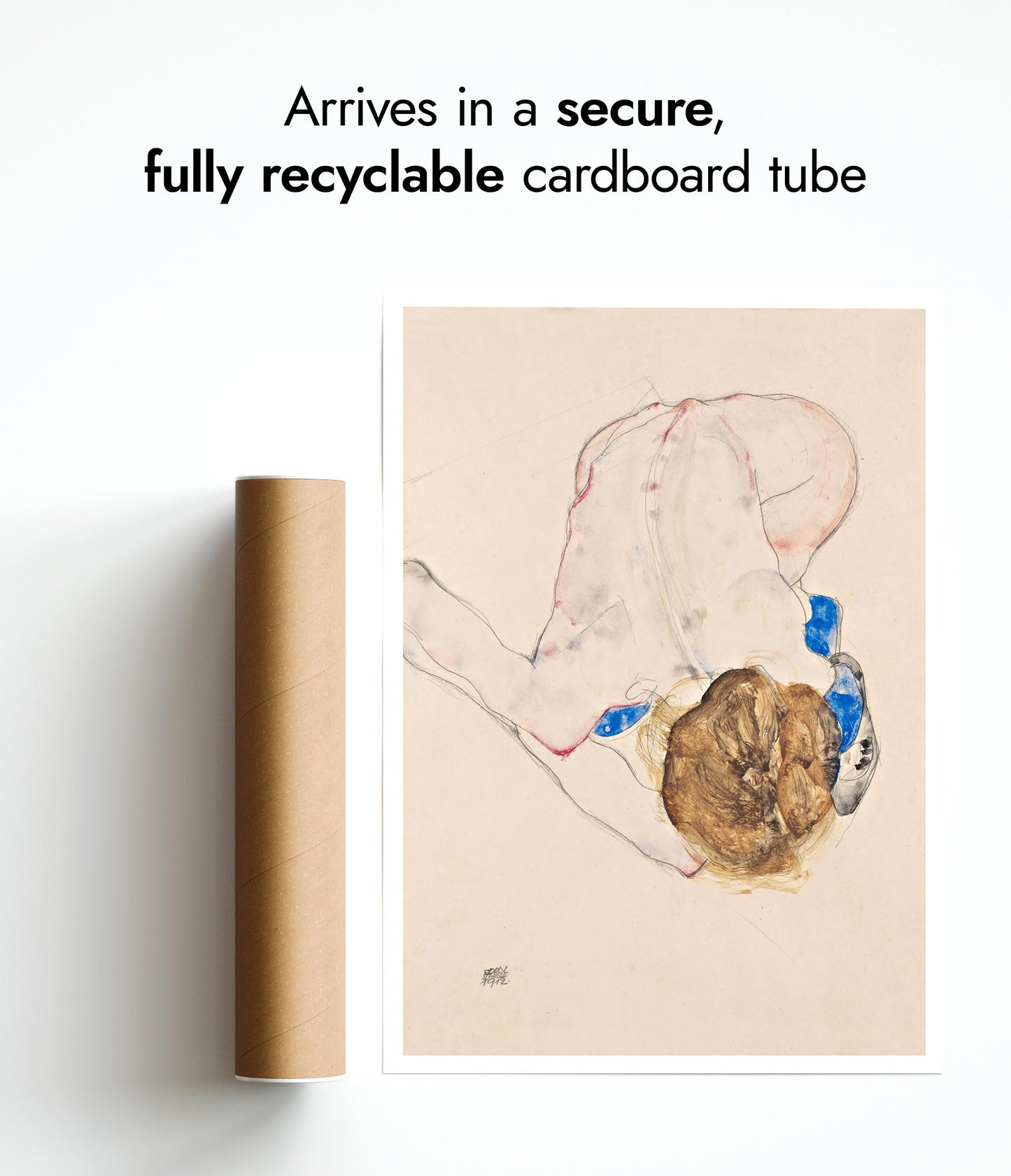 Nude with Blue Stockings, Bending Forwards