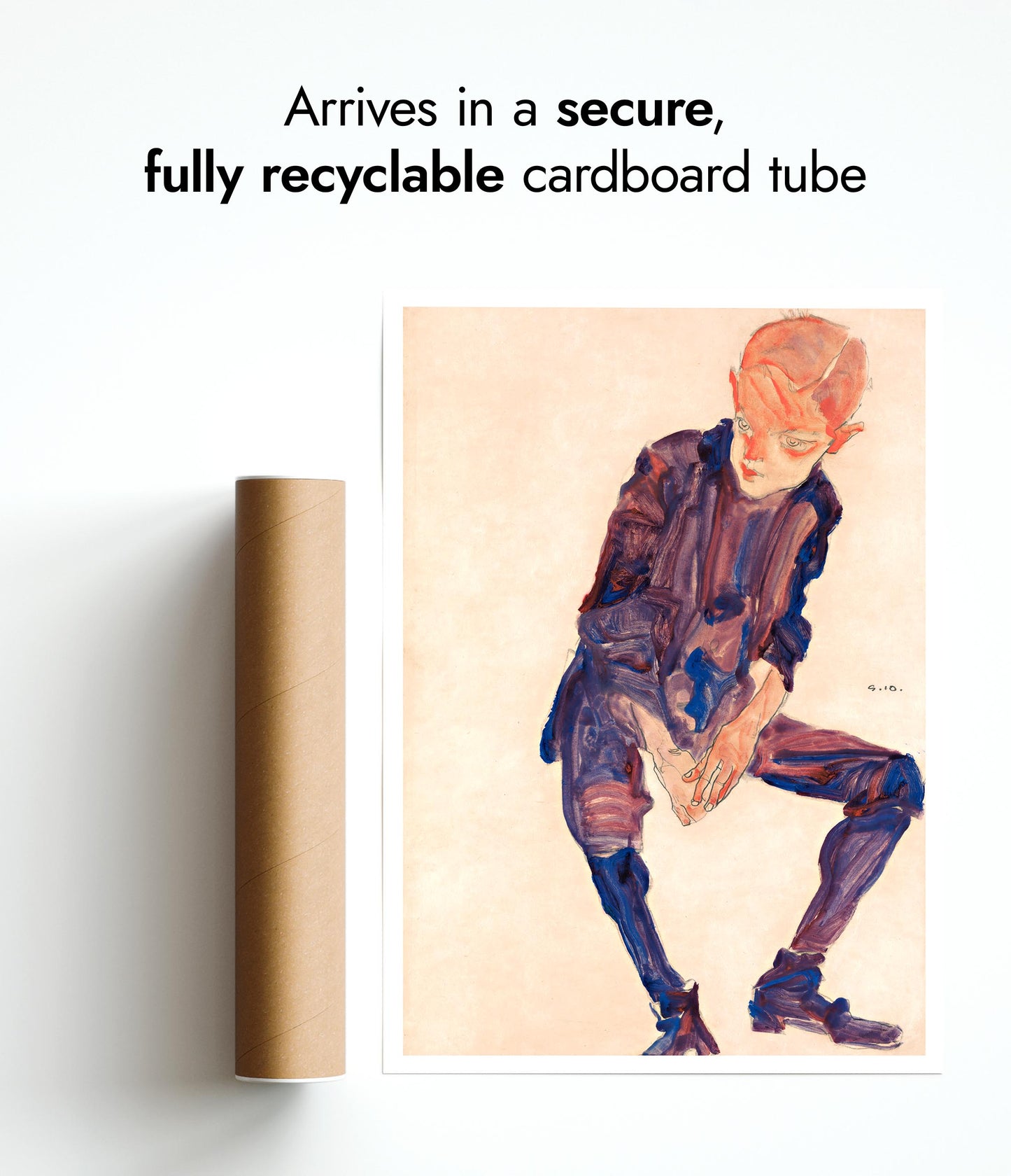 Sitting Boy in Purple Clothing