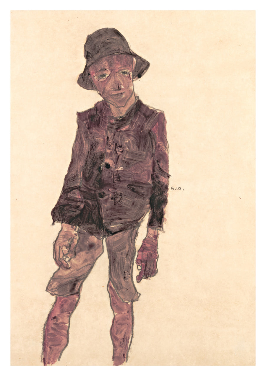 Garçon debout avec chapeau - Print only