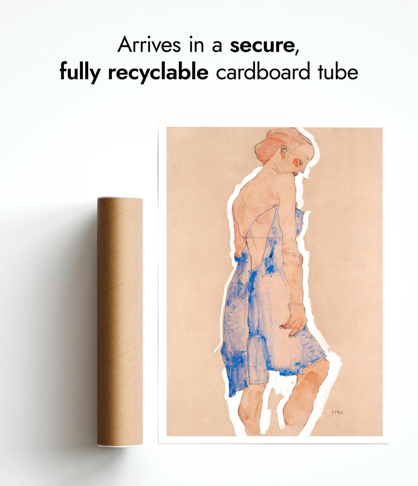 Standing Girl in Blue Dress