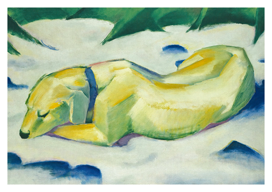 Dog Lying in the Snow - Print only