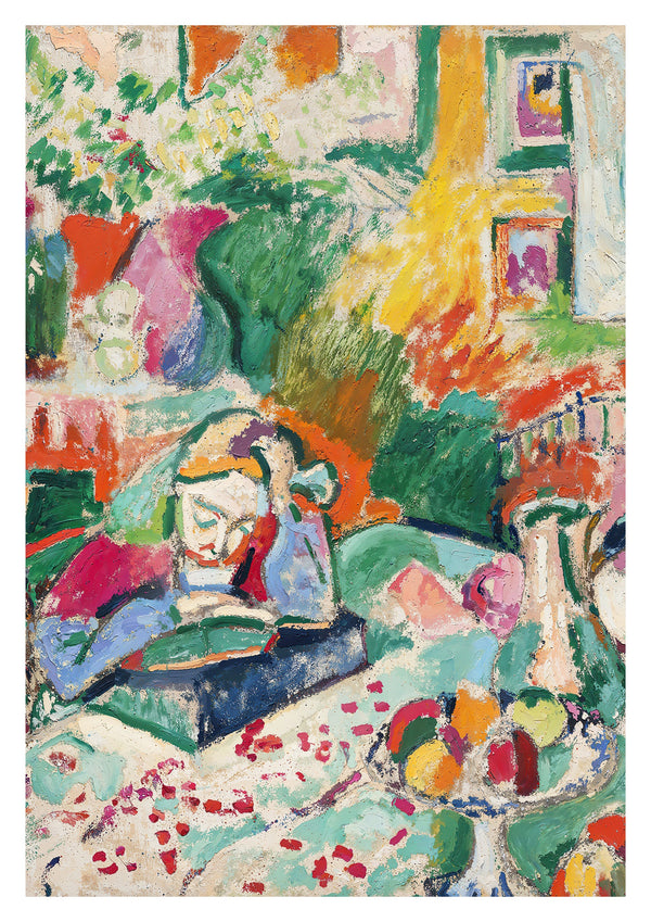 Intérieur avec une jeune fille