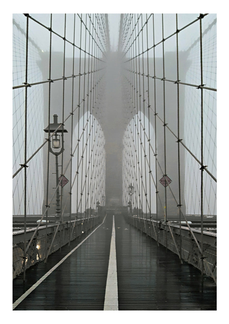 Dimma över Brooklyn Bridge, New York - Print only