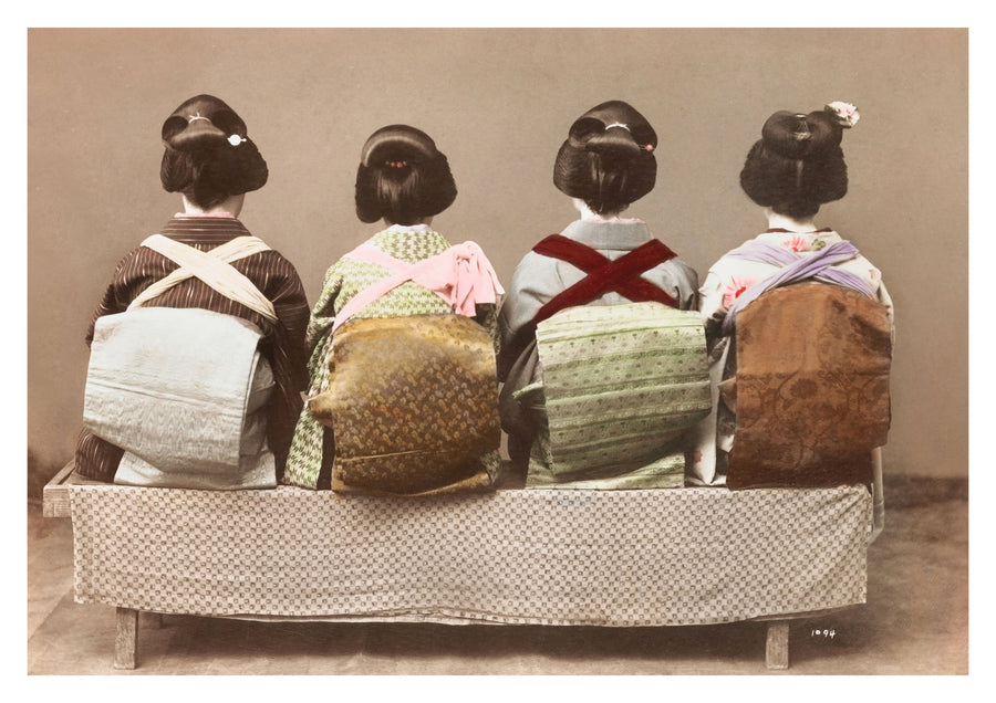 Japanska kvinnor sitter - Print only