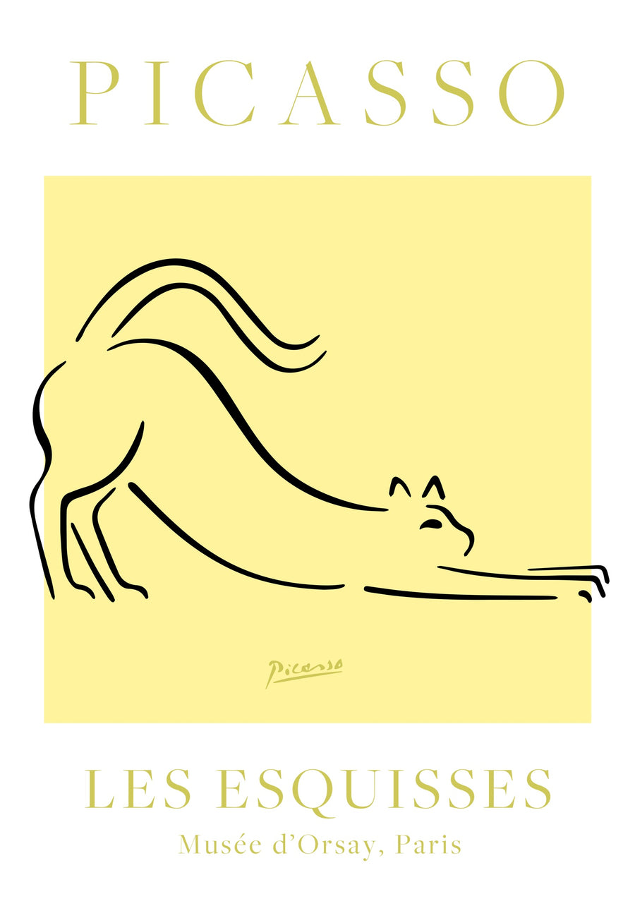 Gelbe & weiße Katze - Print only