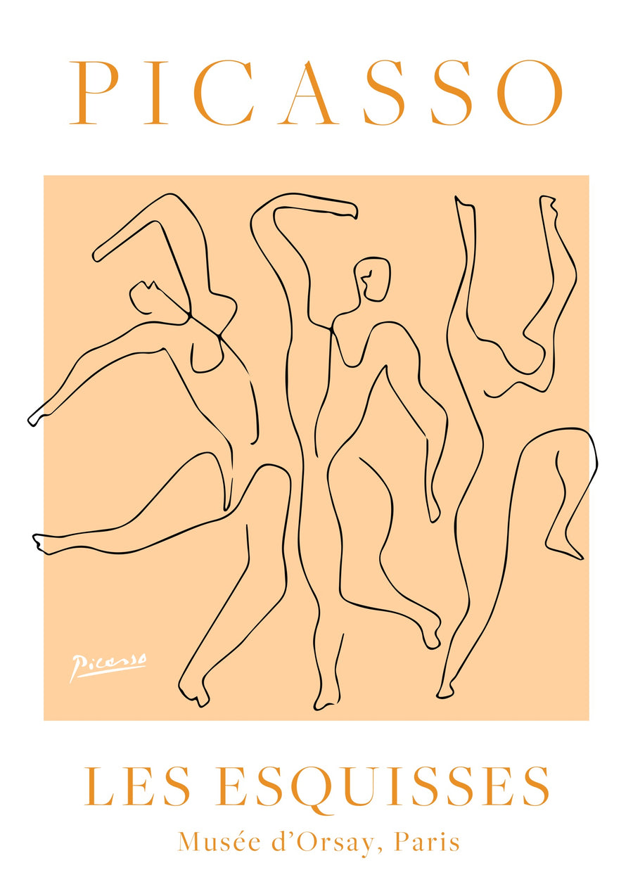 Orange & Weiße Figuren - Print only