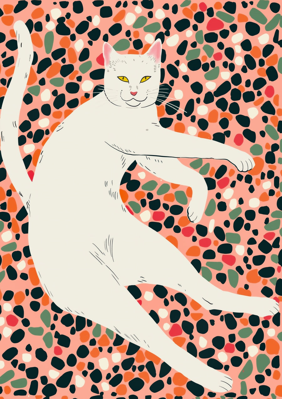 Cat Stretching - Print only