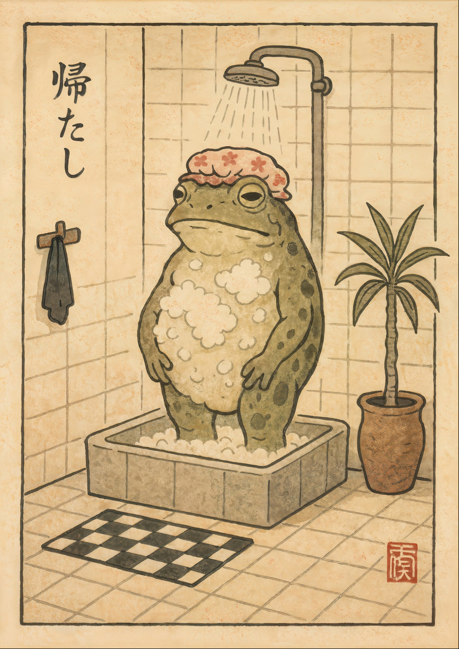 Shower Cap Frog - Print only