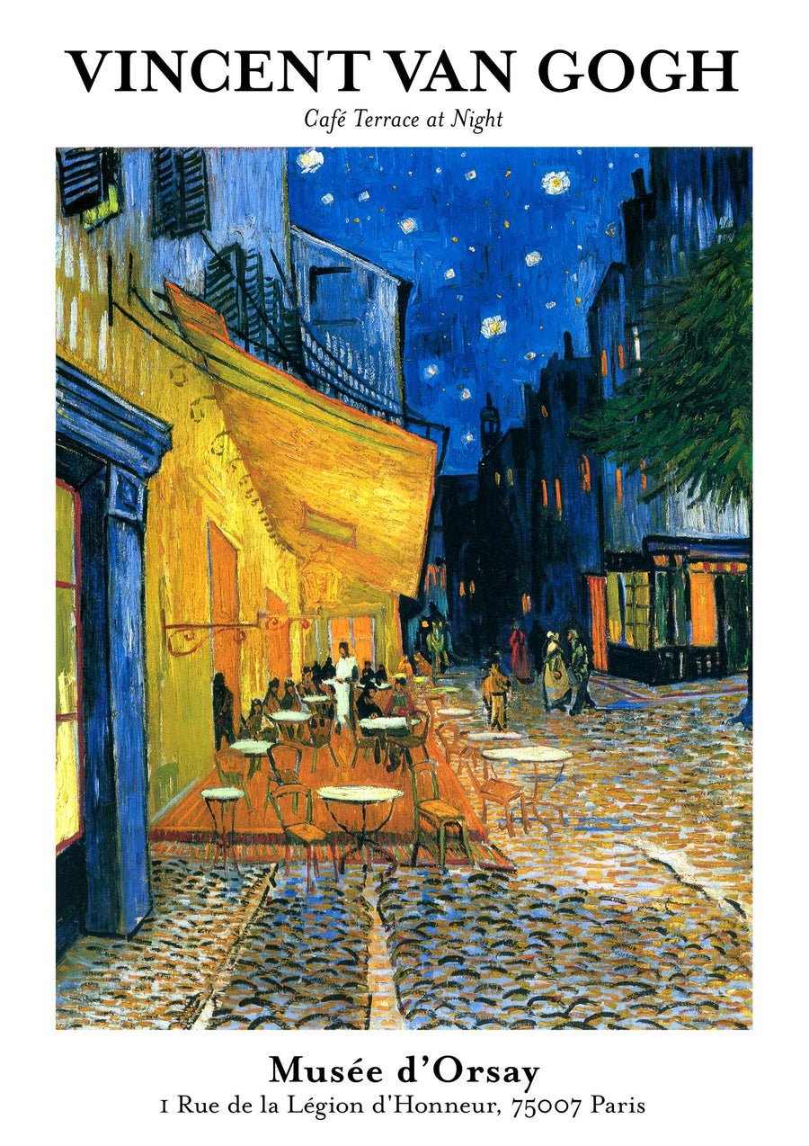 Café-Terrasse bei Nacht - Print only