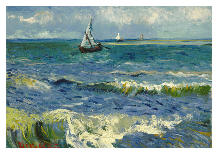Havsscen nära Les Saintes-Maries-de-la-Mer - Print only