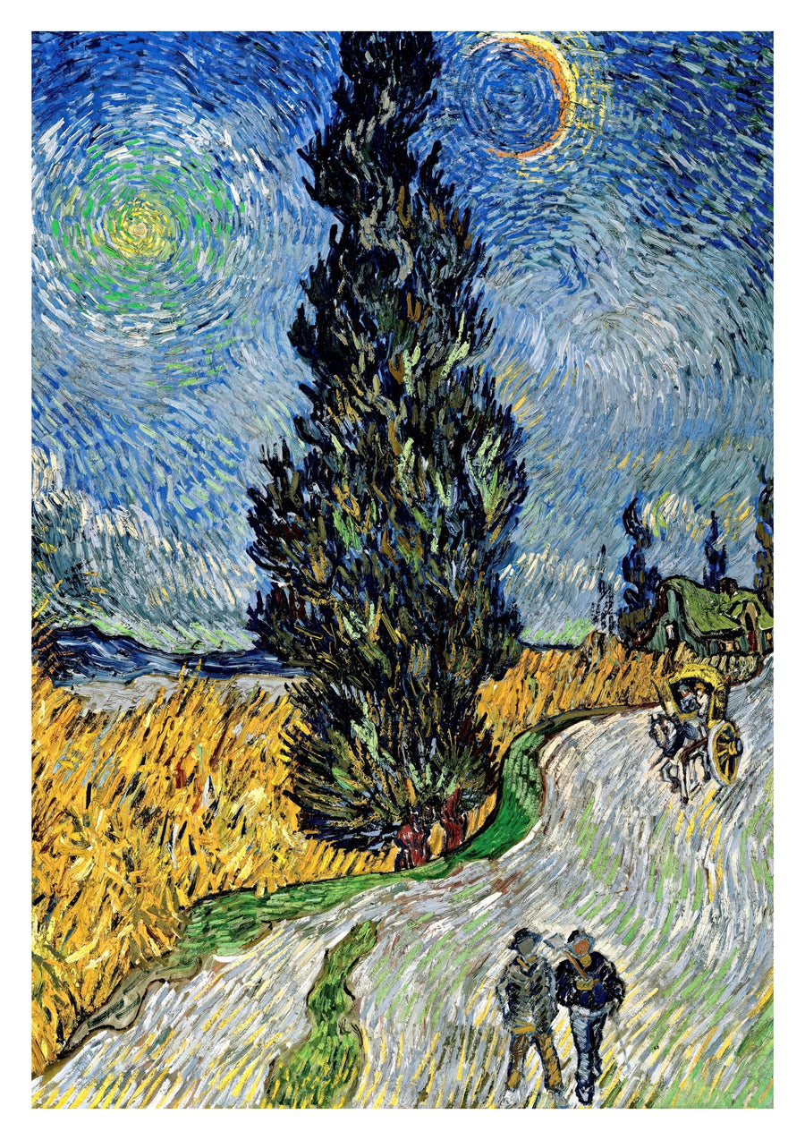 Route de campagne en Provence la nuit - Print only