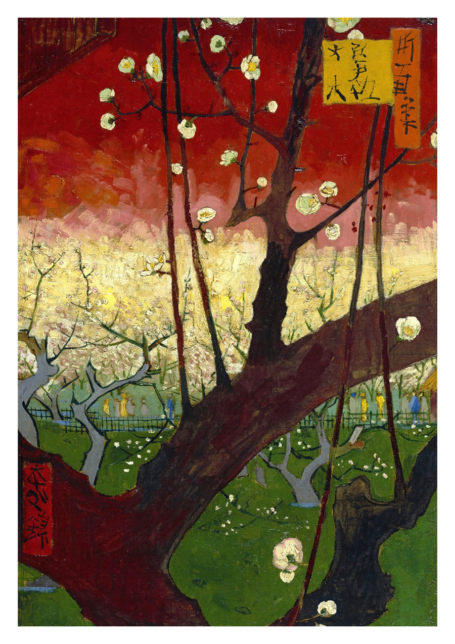 Blommande plommonträdgård - Print only